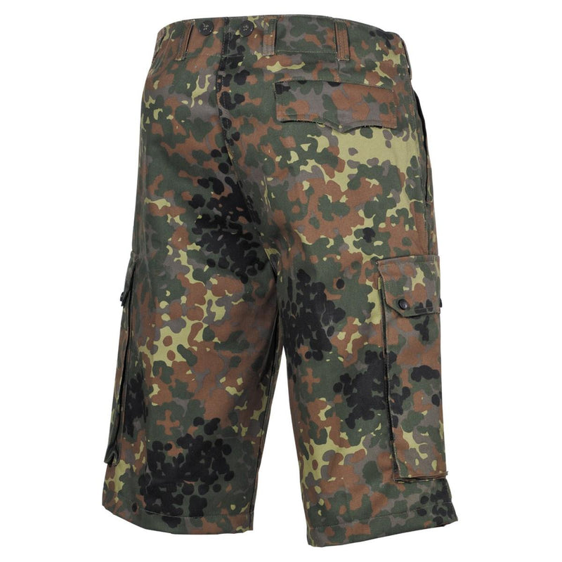 MFH Brand Army Style Shorts Bermuda Flecktarn Camo Sturdy Ripstop Uniform Nieuw