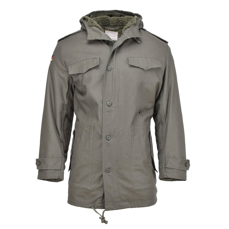 Mil-Tec Duitse militaire stijl Parka Faux bont liner Hooded Storm Flap Olive Nieuw