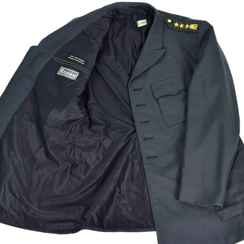 Véritable uniforme de parade bleu d'infanterie de l'armée suédoise, veste de tenue militaire suédoise