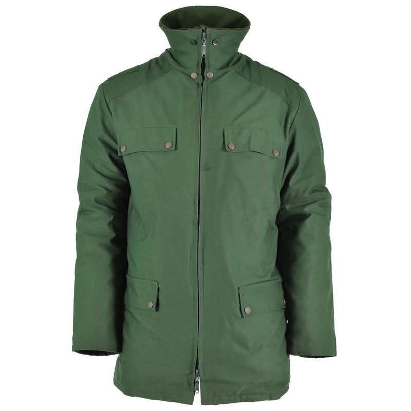 Originele Duitse politieagent Parka Warm Hooded Green Winddichte jas voering