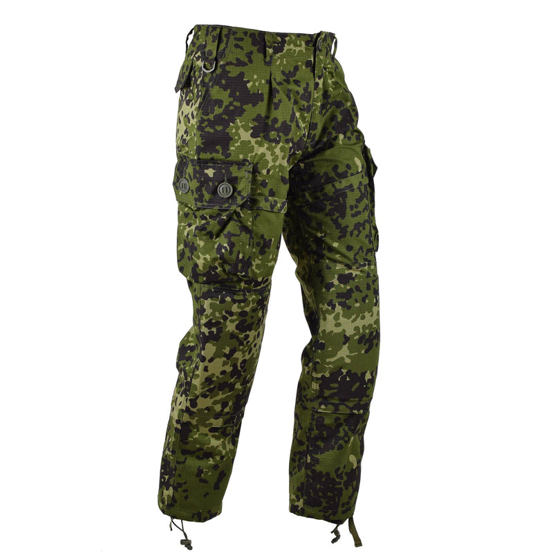 Pantalon de combat cargo de style militaire danois de marque TACGEAR M84 camouflage ripstop