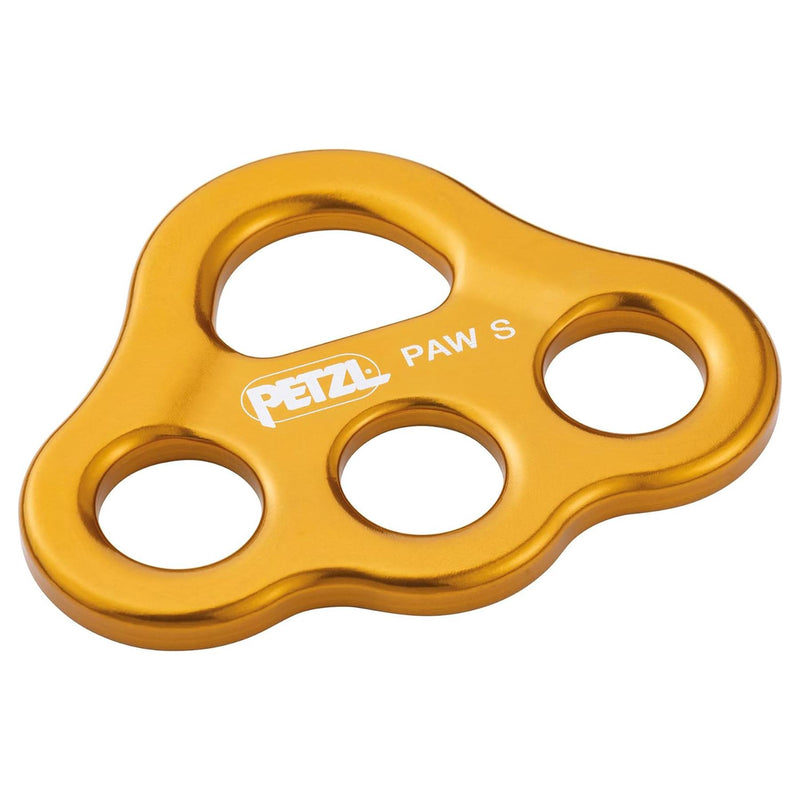 PETZL PAW S Plaque de sécurité 3 points d'ancrage Aluminium haute résistance Jaune