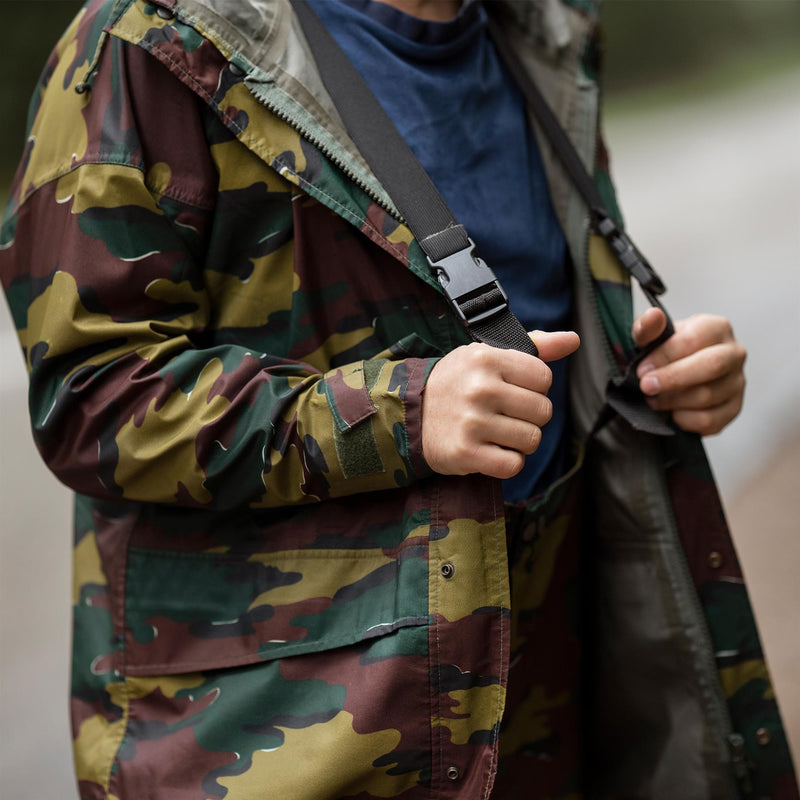 Veste imperméable militaire belge originale, camouflage puzzle, imperméable Seyntex