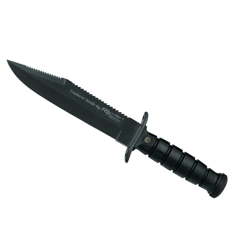 Couteau à lame fixe Fox Knives Brand Italy en acier inoxydable 440A Black Military