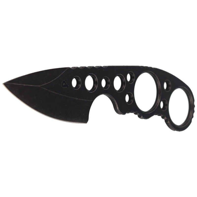 Couteau à lame fixe de marque Fox Knives SKELERGO en acier inoxydable lavé à la pierre 440C