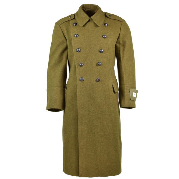 Véritable trench-coat roumain militaire en laine de l'armée, manteau d'hiver lourd et brillant, NEUF