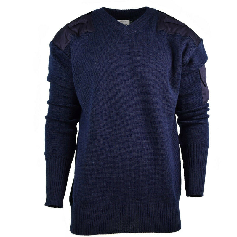 Echte Britse politie-pullover hulpprogramma Jumper Blue V-hals trui nieuw