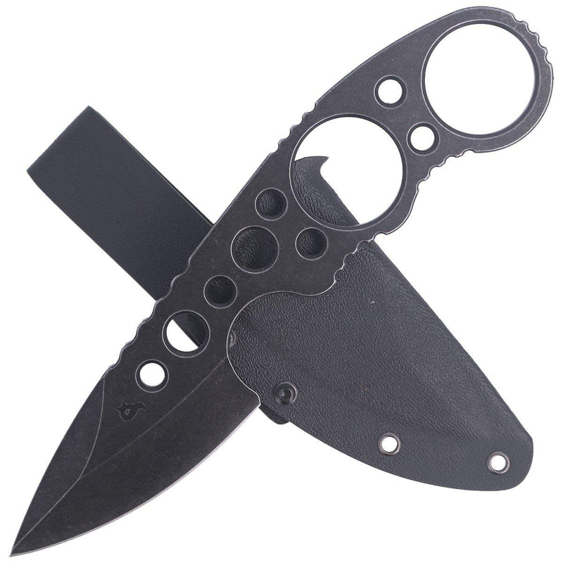 Couteau à lame fixe de marque Fox Knives SKELERGO en acier inoxydable lavé à la pierre 440C