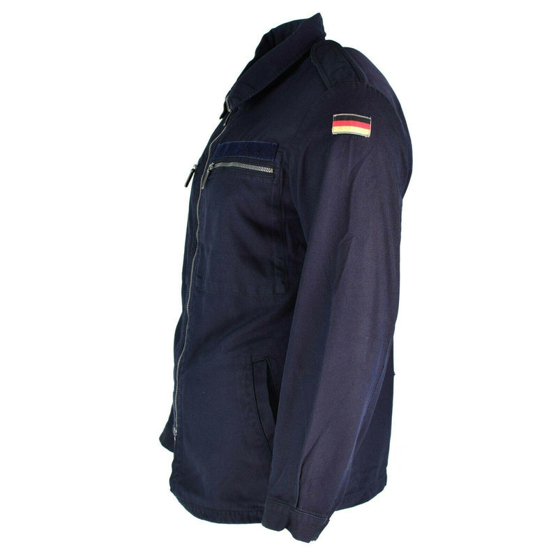 Veste de marine originale de l'armée allemande, veste de pont bleu marine zippée en aramide résistant au feu