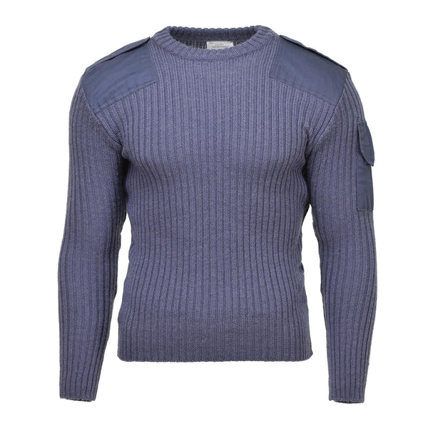 Origineel Britse leger pullover commando jumper blauw grijs trui wol