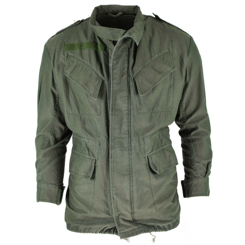 Véritable veste de campagne de l'armée belge M64 parka militaire imperméable en coton Olive OD