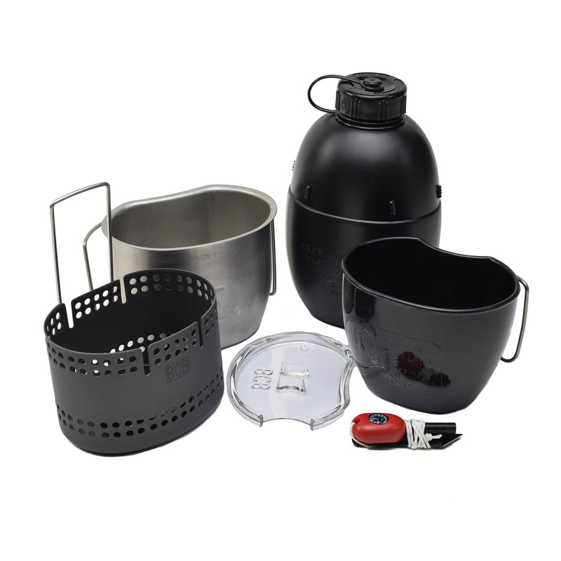 Ensemble de 6 réchauds en aluminium noir pour système de cuisson BCB Dragon, compact et durable, pour camping