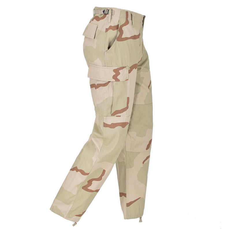 Pantalon cargo style armée américaine de marque Mil-Tec, motif camouflage désert 3 couleurs BDU