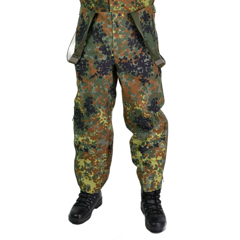 Echt Duitse leger broek Goretex Bib n brace flecktarn broek over het algemeen nieuw