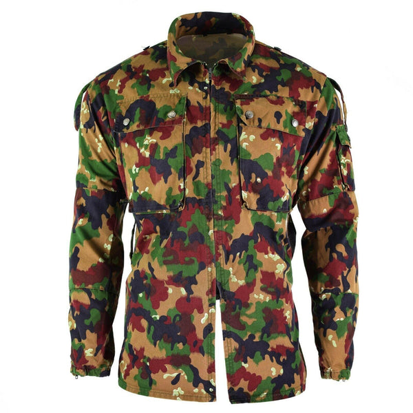 Veste de combat originale de l'armée suisse M83, chemise camouflage Alpenflage avec fermeture éclair, NEUF