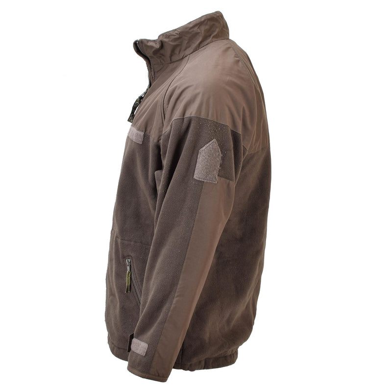 Veste polaire marron militaire hongroise originale avec poignets réglables et coupe-vent