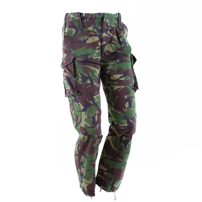 Pantalon de combat BDU original de l'armée britannique tempéré DMP Woodland Pantalon de surplus