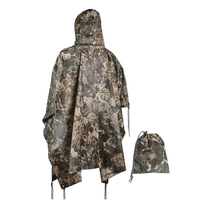 Mil-Tec Poncho Camouflage PVC gecoate waterdichte Hooded Ripstop Lichtgewicht tent