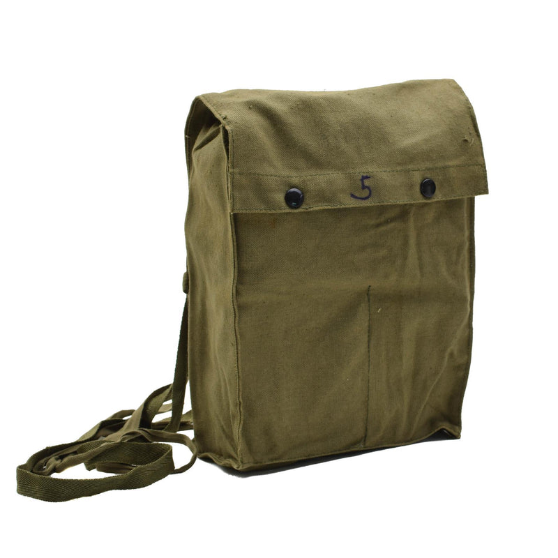 Sac à bandoulière militaire tchèque d'origine vintage pratique à rabat avec boutons-pression Olive