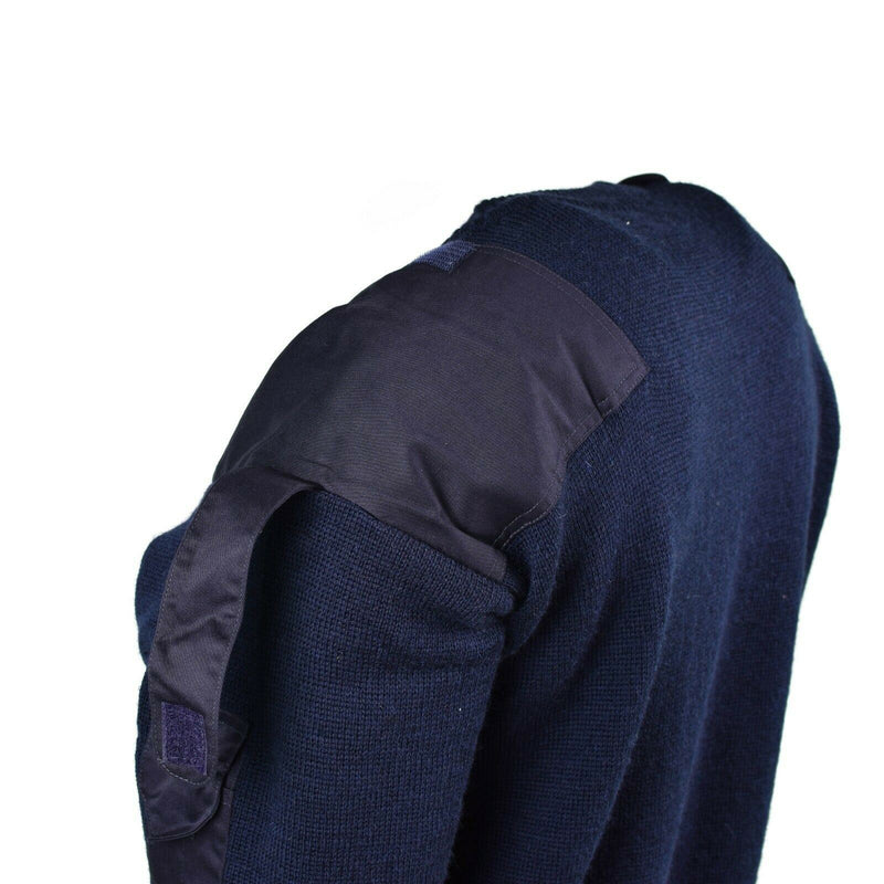 Echte Britse politie-pullover hulpprogramma Jumper Blue V-hals trui nieuw