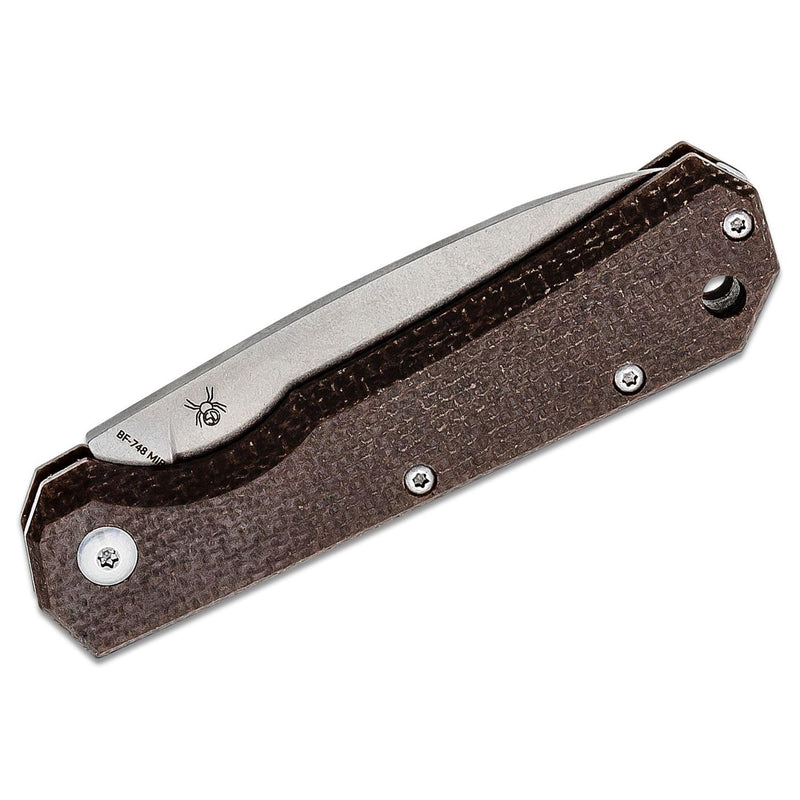 Couteau pliant Fox Knives Brand CIOL Acier Micarta 440C Étui en cuir satiné