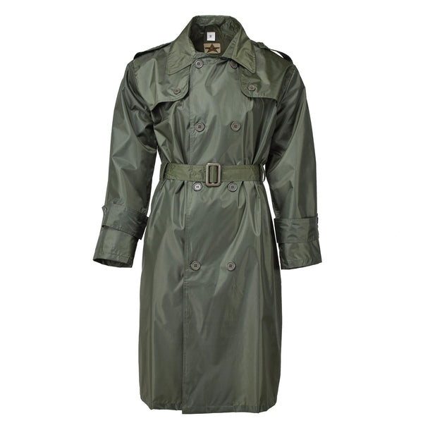 Manteau de pluie long militaire français d'origine olive toutes saisons imperméable ceinturé NEUF