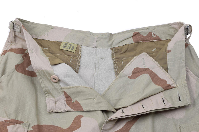 Pantalon cargo style armée américaine de marque Mil-Tec, motif camouflage désert 3 couleurs BDU