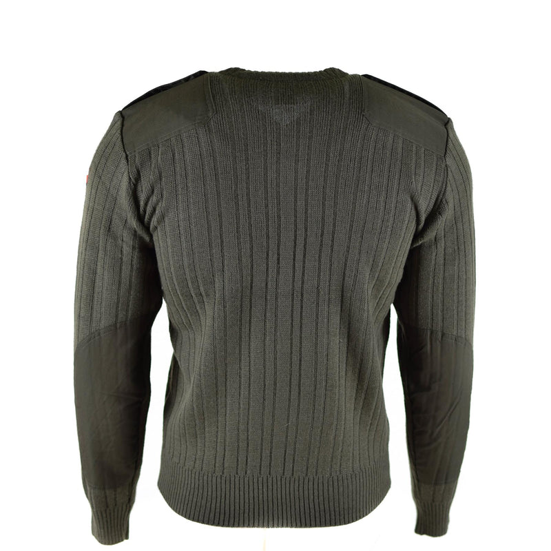 Originele Tsjechische leger trui jumper olijfs saaie wol v-neck militair surplus nieuw