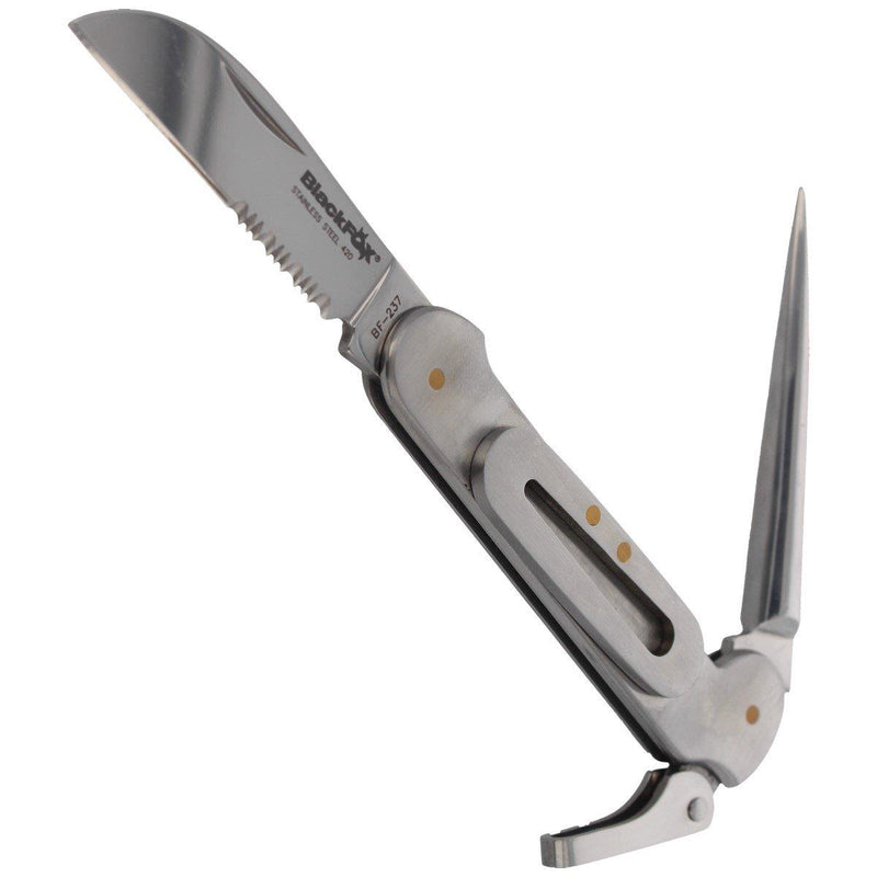 Couteau de voile de marque Fox Knives, outil multifonction pliant en acier inoxydable 420 avec revêtement satiné 55 HRC