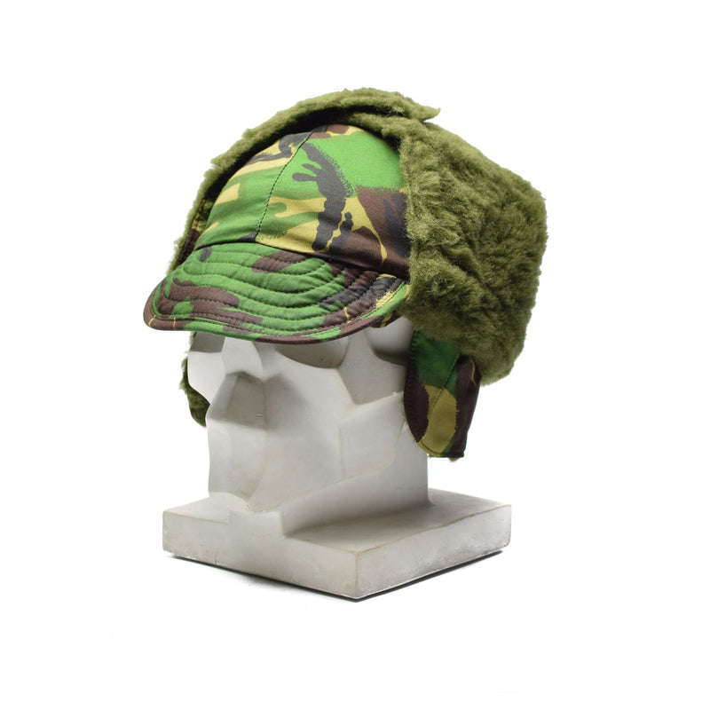 Authentique chapeau d'hiver des forces armées britanniques à oreilles pliantes DPM camouflage boisé