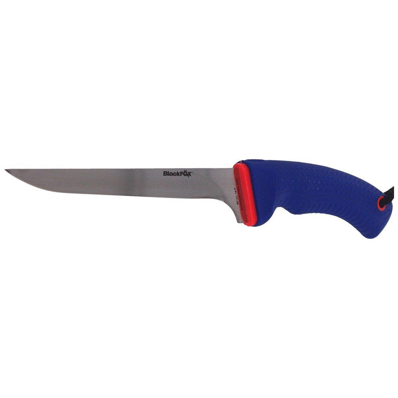 Couteau à fileter Fox Knives BF-CL 16 en acier 420C avec revêtement satiné, manche PP TPR bleu, étui