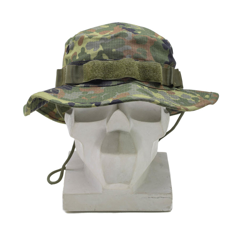 Chapeau Boonie de style militaire allemand de marque TACGEAR, camouflage flecktran, bord large, ripstop