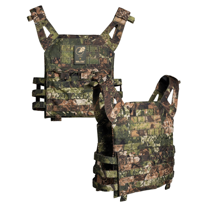 Gilet de transport de plaques de l'armée MIL-TEC Gen II camouflage enduit de PVC confortable molle