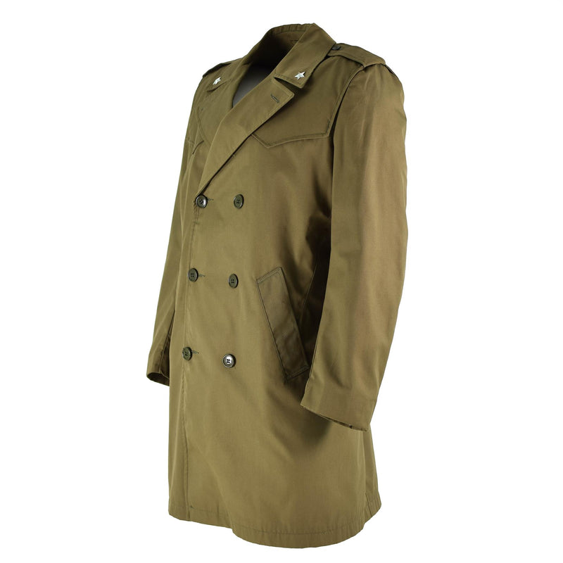 Origineel Italiaans leger Trenchcoat Khaki Blue Plain Color Raincoat Militair probleem