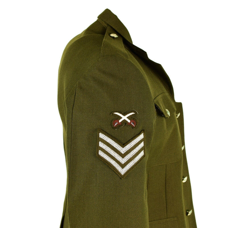 Véritable uniforme de l'armée britannique Olive Khaki Veste formelle OD édition militaire