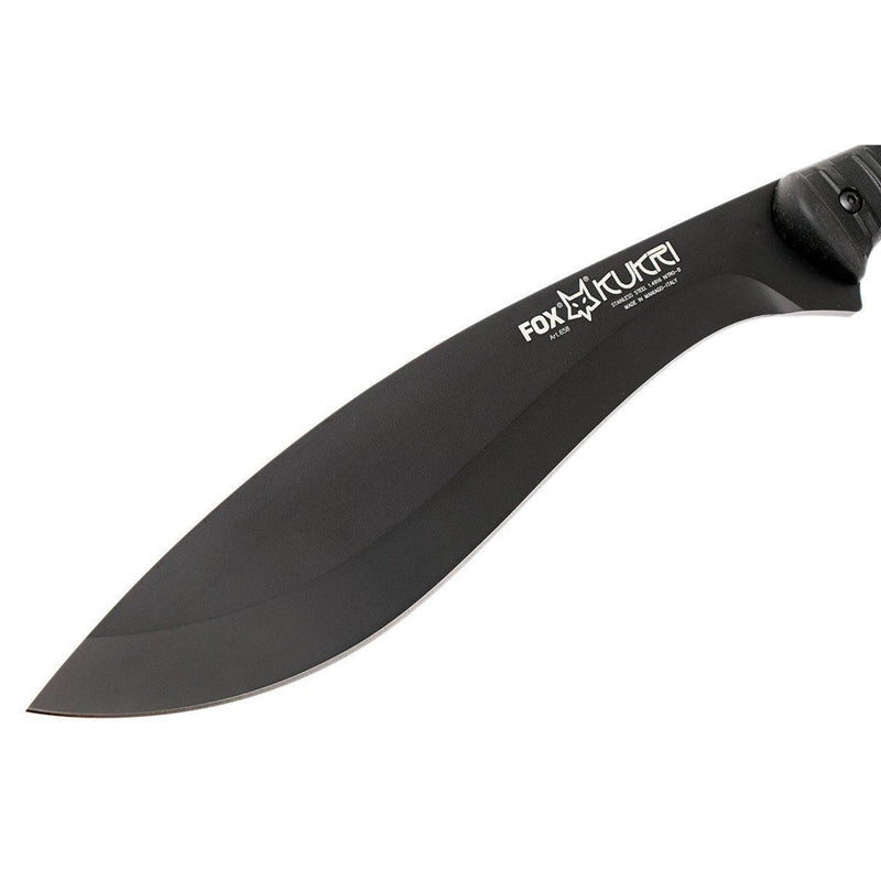 Couteau à lame fixe en acier inoxydable noir Fox Knives Brand Italy KUKRI