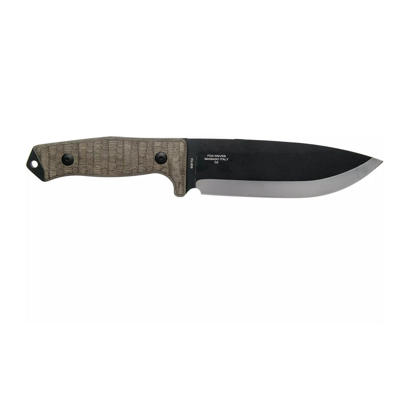 Couteau à lame fixe Fox Knives BUSHMAN en acier D2, manche en micarta pour la survie et le combat