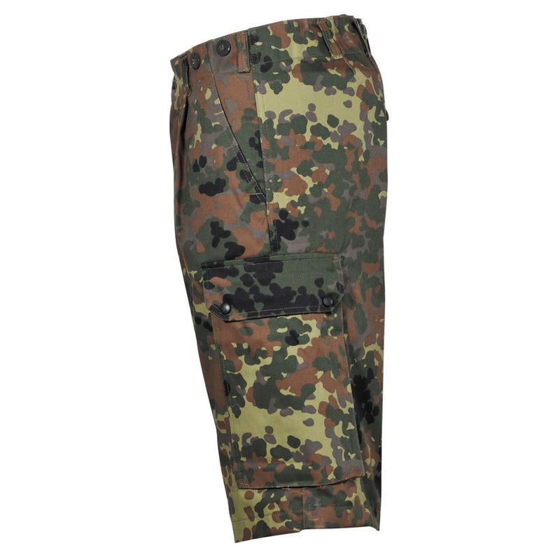 MFH Brand Army Style Shorts Bermuda Flecktarn Camo Sturdy Ripstop Uniform Nieuw