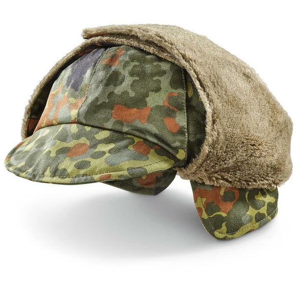 Echt Duits leger militaire winterstapel Cap Flecktarn hoed warm koud weer