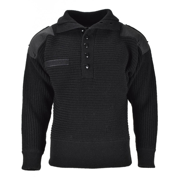 Mil-Tec Brand Sweater Oostenrijkse legerstijl Alpine pullover gebreide mannen zwarte wol