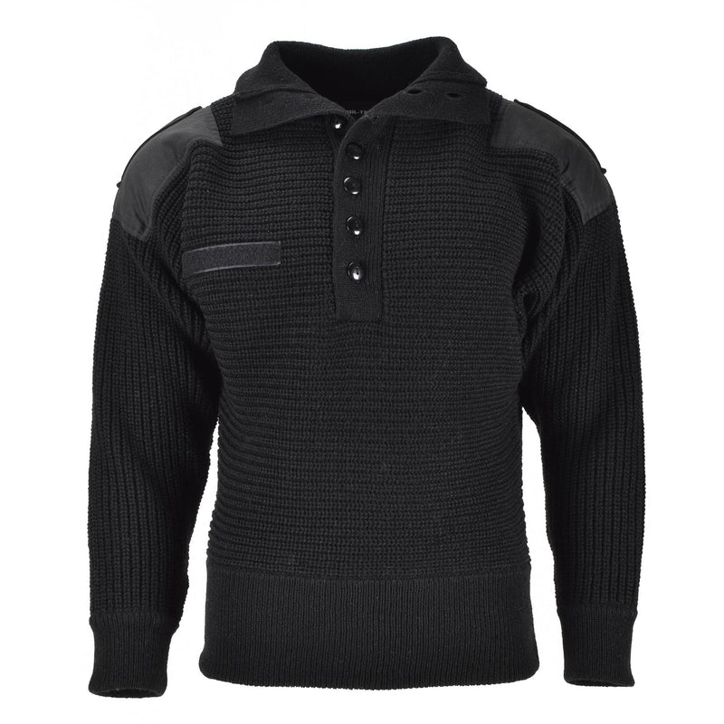 Mil-Tec Brand Sweater Oostenrijkse legerstijl Alpine pullover gebreide mannen zwarte wol