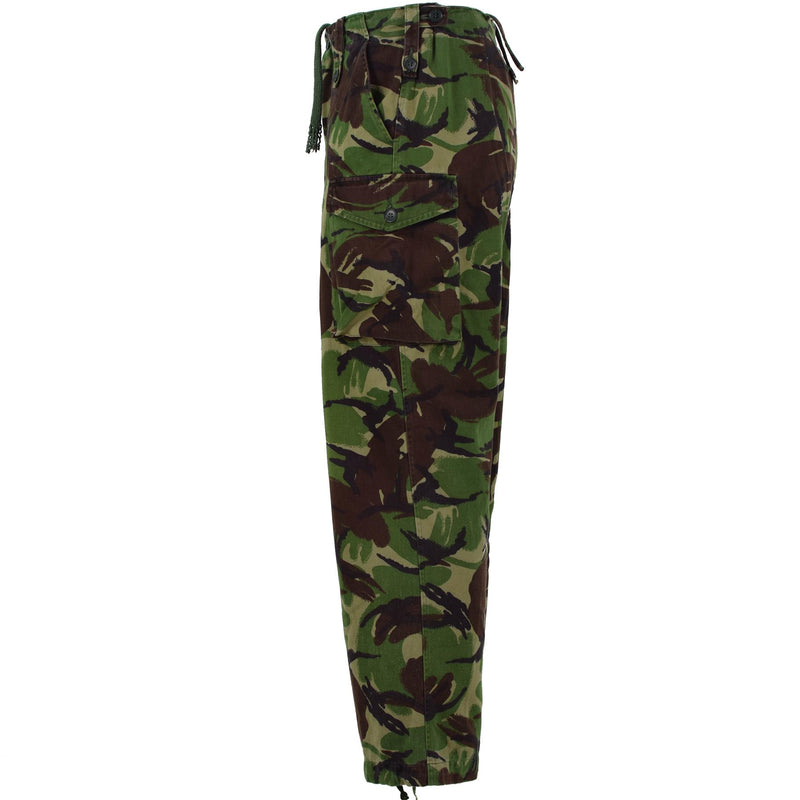 Pantalon de combat BDU original de l'armée britannique tempéré DMP Woodland Pantalon de surplus