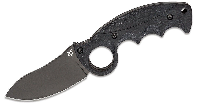 Couteau à lame fixe Fox Knives Brand Italy Alaskan Hunter en acier inoxydable Noir