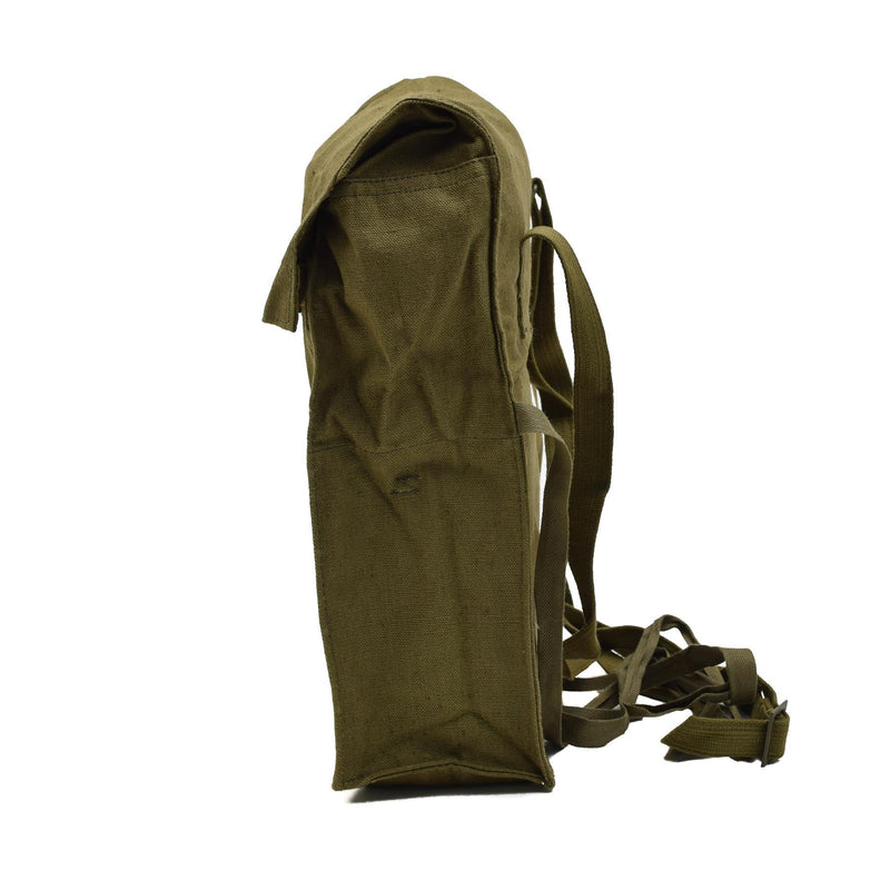 Sac à bandoulière militaire tchèque d'origine vintage pratique à rabat avec boutons-pression Olive