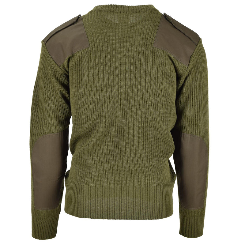 Pull original de l'armée italienne Commando Jumper Pull col V en laine verte NEUF