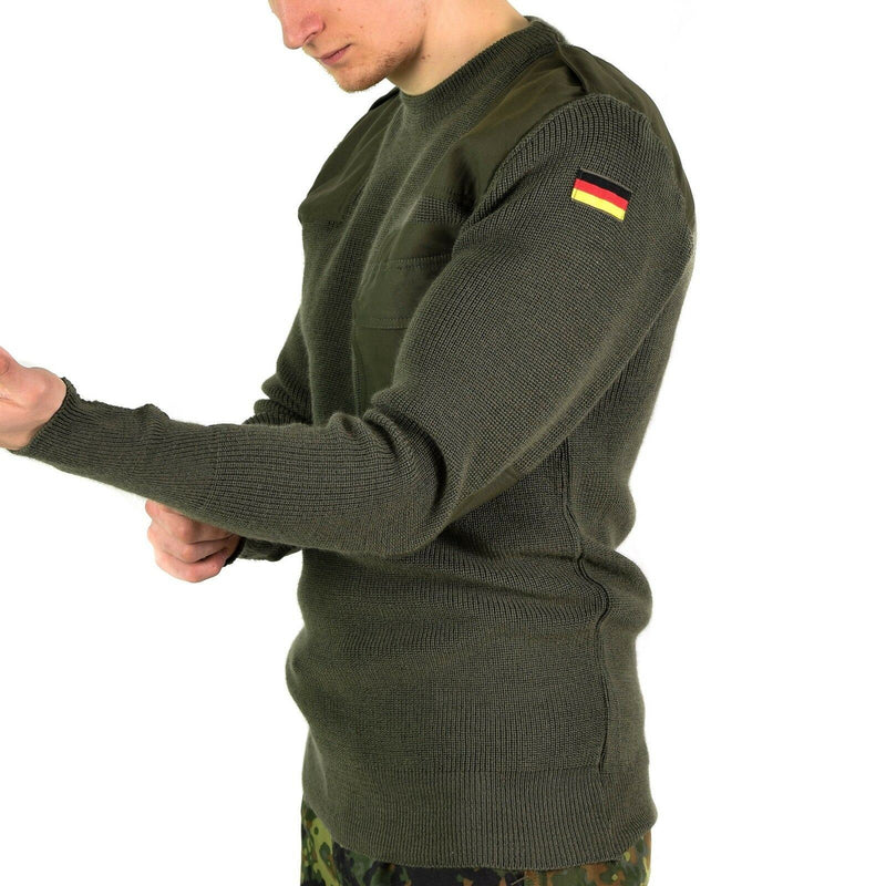 Echt Duitse leger pullover commando jumper groene olijftrui wol nieuw