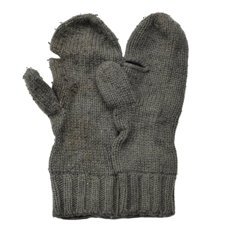 Gants en laine grise véritable de l'armée suisse, mitaines respirantes et chaudes pour la neige et le froid