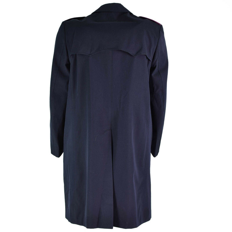 Véritable manteau de marine de l'armée italienne noir long officier police italienne laine rayonne NEUF