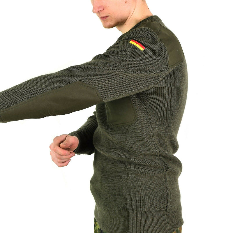 Echt Duitse leger pullover commando jumper groene olijftrui wol nieuw