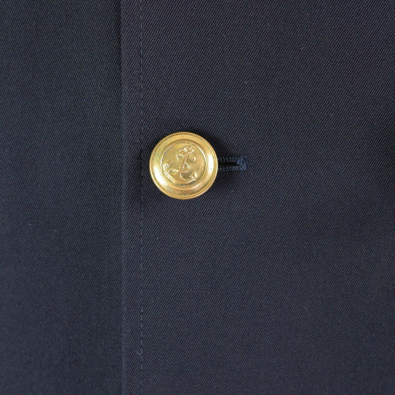 Véritable manteau de marine de l'armée italienne noir long officier police italienne laine rayonne NEUF